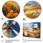 «Yellow Blue Mills In Holland Harvest», reproduction sur toile encadrée-54225207-54225200