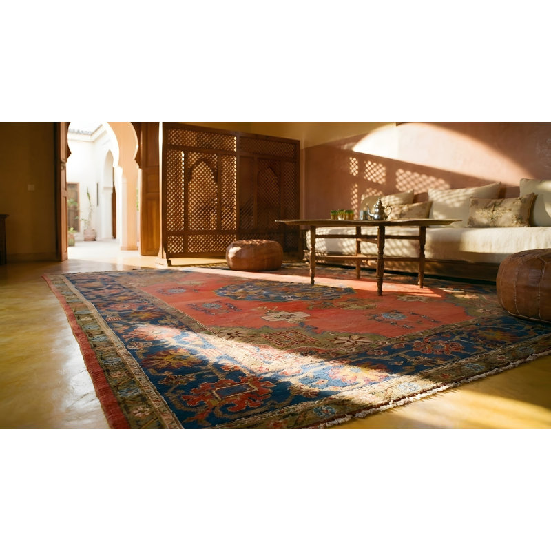 Antique Oushak Turkish Hand Knotted Pile Rug