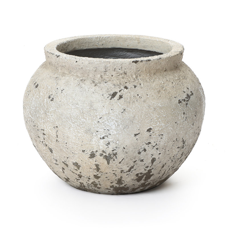 Pot à fleurs rustique MgO de 12 po de hauteur x 15,75 po de largeur pour intérieur / extérieur