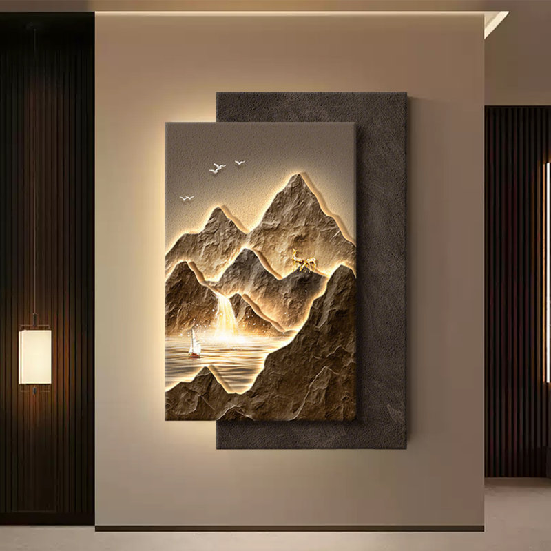 Peinture décorative de luxe en grès sans cadre 3D 27,56 ", H 39,37 po x l 27,56 po x P 1,18 po