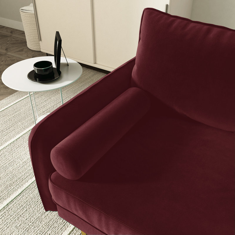 Bombalier 57.9'' Velvet Loveseat, Wine Red