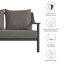 Canapé d'extérieur Terrace en aluminium graphite carbone
