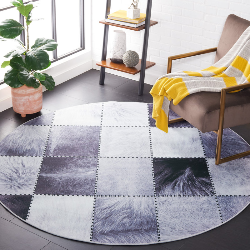 Brenndan Performance Machine Washable Geometric Rug, Round 6'