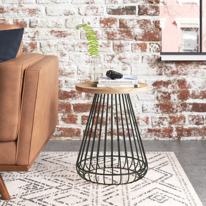 Table de bout Hanley, Naturel, Noir