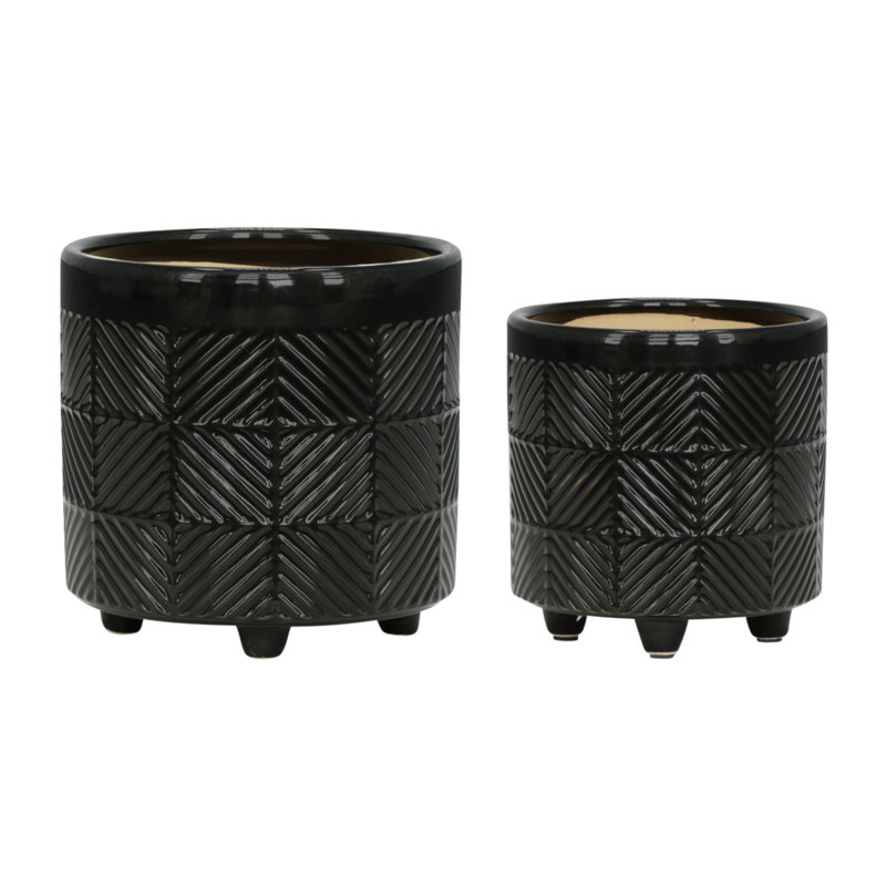S / 2 DÉCORTEURS TEXTURÉS 6/8 ", BRILLANT, Noir, noir, noir, noir