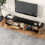 Meuble télé en bois avec 4 armoires et tablettes ouvertes