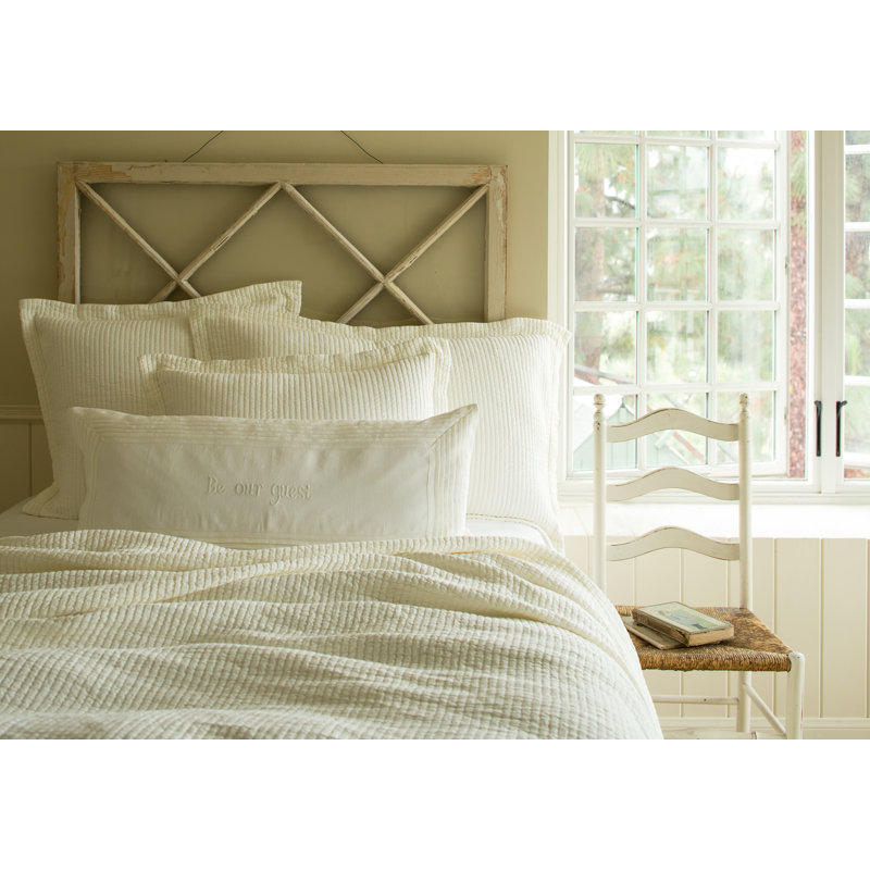 Hudson Stripe Single Coverlet, Cream, King