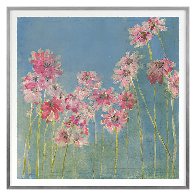 Floral Sketch 1 Print by Maeve Harris, Silver Framed , 42" H x 42" W