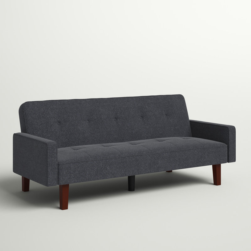 Eliga Upholstered 73.5'' Sleeper Sofa, Linen Gray