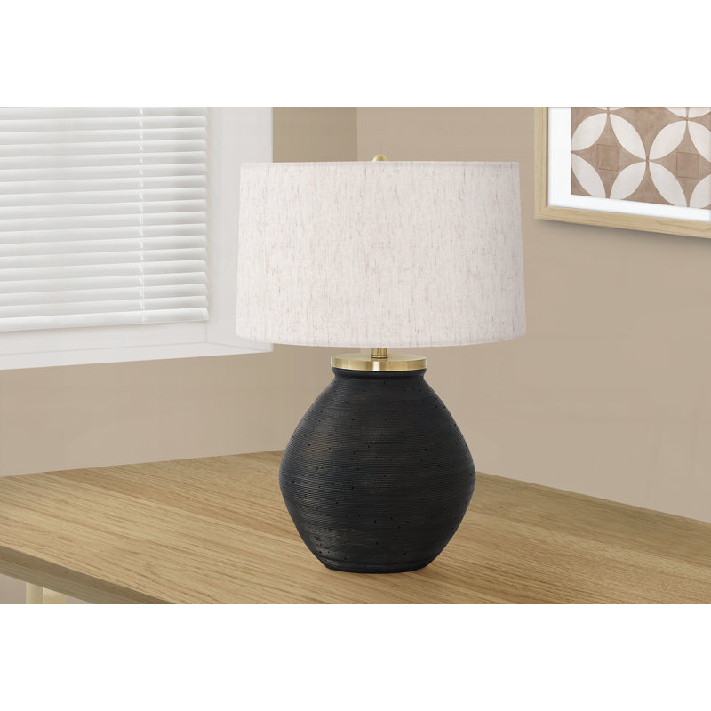 Lampe de table de style moderne, Ivoire/crème, Noir