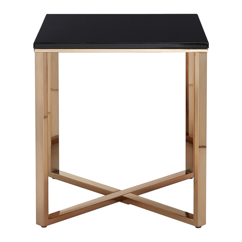 Aguilera Sled End Table, Black, Gold