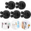 Porte-rasoir pour crochets de douche - Crochet mural auto-adhésif 5 pièces pour brosse à dents suspendue, support de prise utilitaire imperméable et fonctionnel pour salle de bain cuisine salon bureau, noir