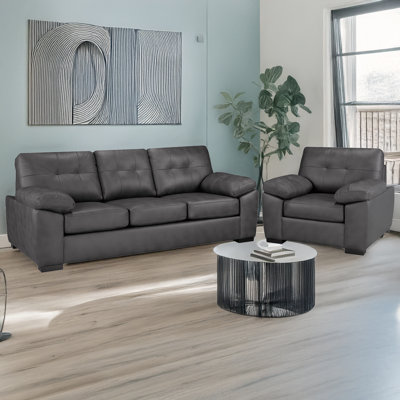 Ensemble de canapé et chaise Baynes, gris anthracite