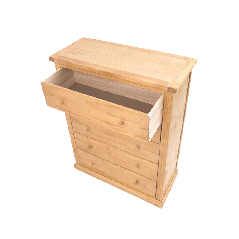 5 Drawer 90cm W Chest, Waxed
