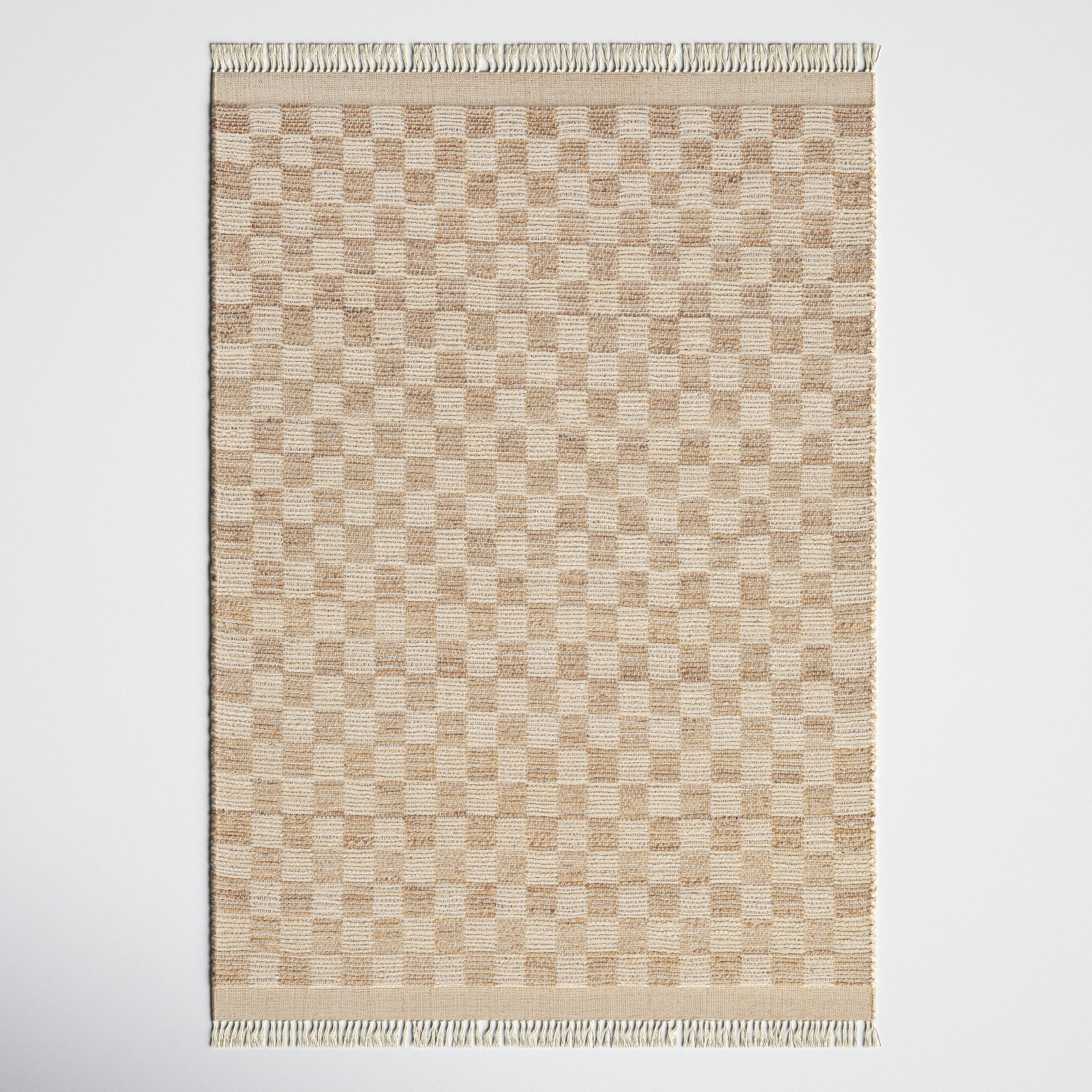 Tali Hand-Woven Checkered Jute Rug, Rectangle 6' x 9'