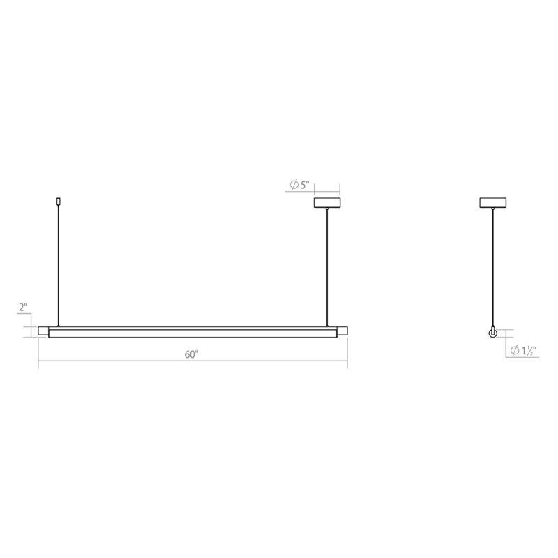 Keel™ 1 - Light LED Pendant, Bright Satin Aluminum, 3000K