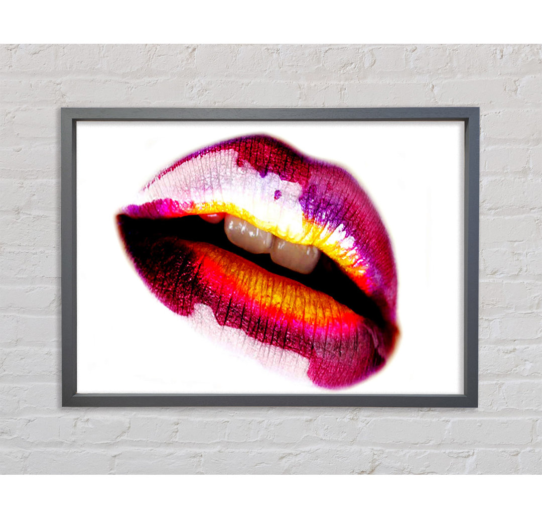 Pink Gloss Lips - Einzelne Bilderrahmen Kunstdrucke auf Leinwand