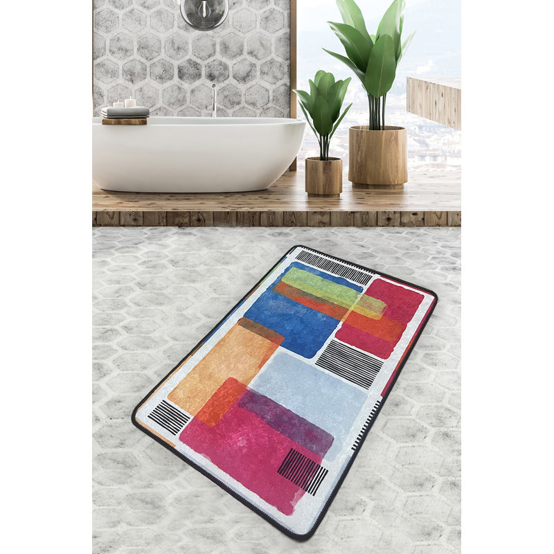 Non-Slip Bathmat, 100% Polyester, 31.5 x 39.4 inches | 700 g/m², 0.4 in Pile Height, 0.2 in Sponge Height | Digital Print Design, Durable Dot Underside, Machine Washable, Ideal for Bathroom Safety & Comfort