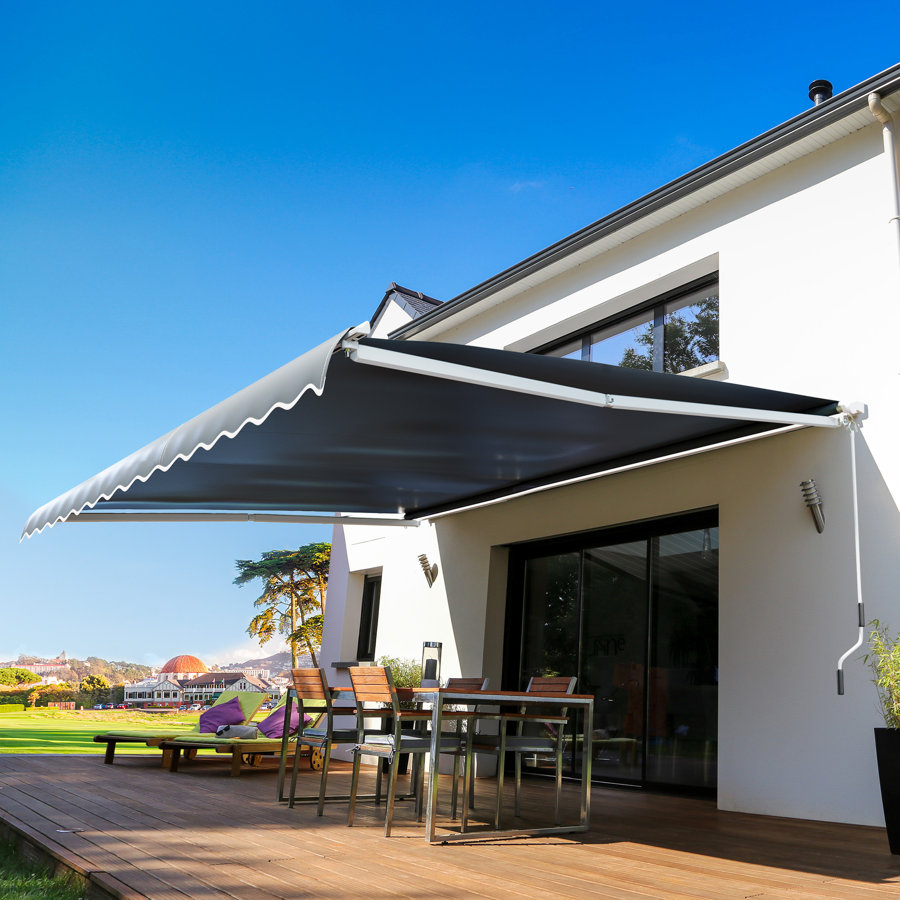 116" x 98.4" Outdoor Patio Manual Retractable Exterior Window Awning