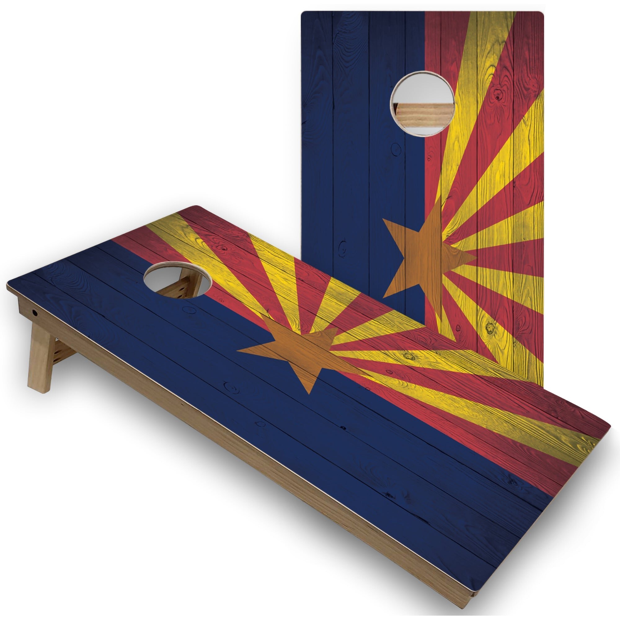 Texas Distressed State Flag Cornhole Boards - Choose Your Options, Includes  2 Boards and 8 Bags