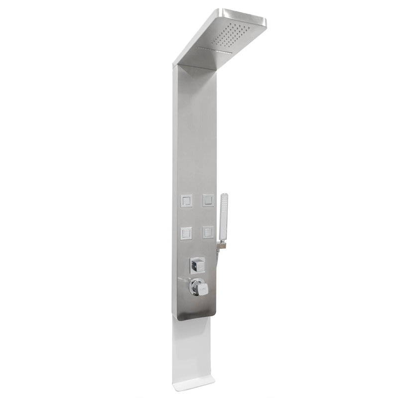 Shower Panel with Adjustable Shower Head, Brushed Nickel
