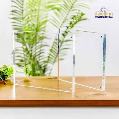 Azar Displays Clear Acrylic Double Photo Holder, Side By Side Dual