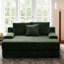 Méridienne surdimensionnée en flanelle 65,35 po avec 2 coussins de dossier et 1 coussin décoratif, rembourré en mousse pure, aucun assemblage requis, pour le salon, vert-117969491
