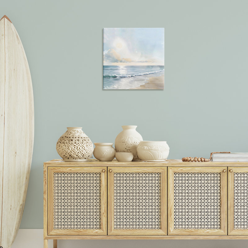 «Blue Seascape Beach», art mural par LSR Creative Studio, H 24 po x l 24 po