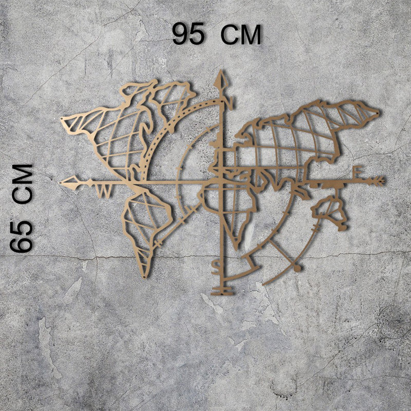 Elegant Gold Decorative Metal Wall Accessory, 25.6 x 37.4 inches | 100% Metal, Thickness: 0.08 inches | Easy Wall Mount Design, Perfect for Living Room, Bedroom & Office Decor, Stylish & Durable Accent Piece
