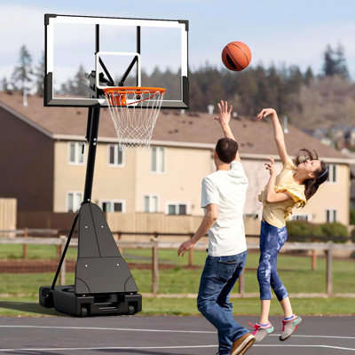 Basketball Hoop Outdoor With 54 Inch Shatterproof Backboard, 10Ft Height Portable Basketball Hoop Outdoor With Sandbag, Adjustable Basketball Goal System