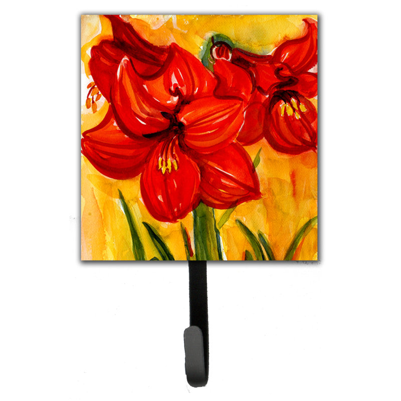 Porte-laisse à fleurs et crochet mural amaryllis