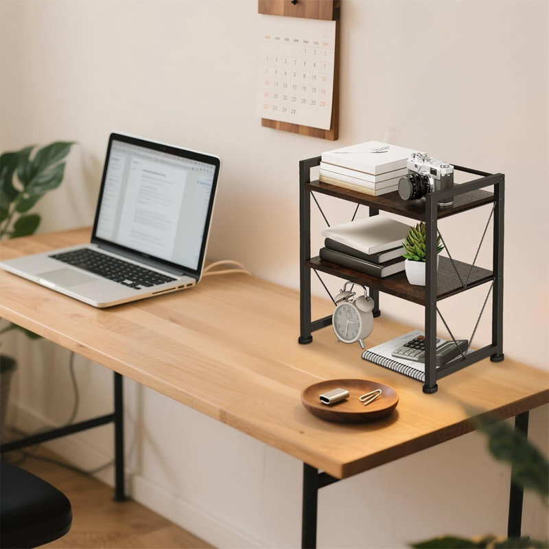Iron, Manufactured Wood Desk Organiser, Black/Brown