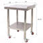 Table de préparation en acier inoxydable, 24 x 24 x 35 1/2 po, capacité de travail de 440 lb, table de travail en métal robuste avec tablette de dosseret réglable et 4 roulettes, poste de travail commercial pour restaurant de cuisine