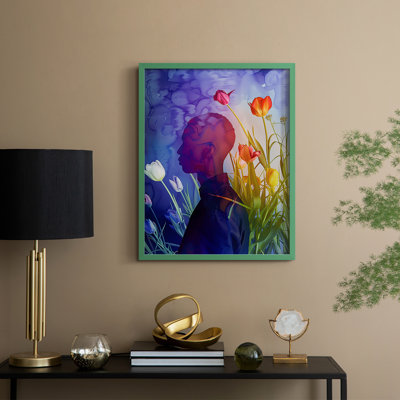 Reproduction encadrée FLORAL Series DCCDX III - bois massif