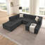 Canapé modulaire en forme de U de 135 pouces avec méridienne et repose-pieds mobile en chenille rembourré pour plus de confort et de style-978943015