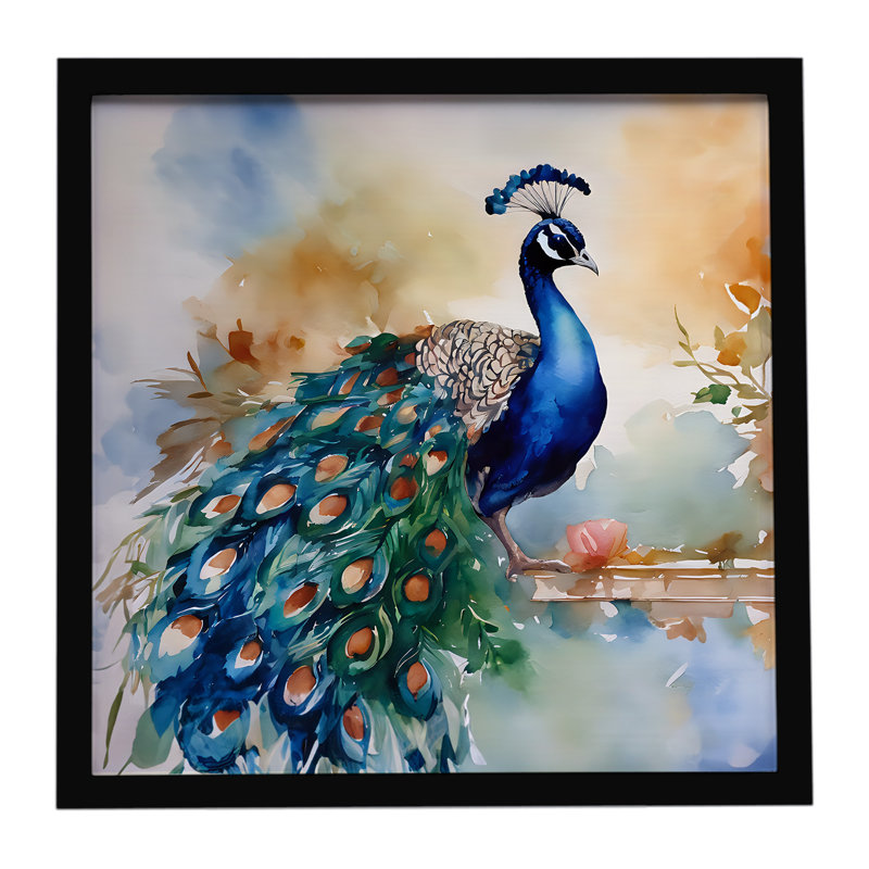 Peacock Framed Metal Print