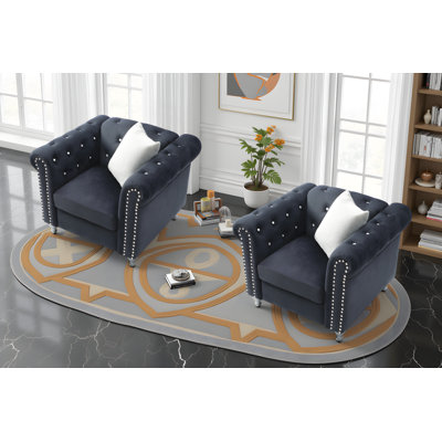 Latonya Velvet Chair Set Of 2