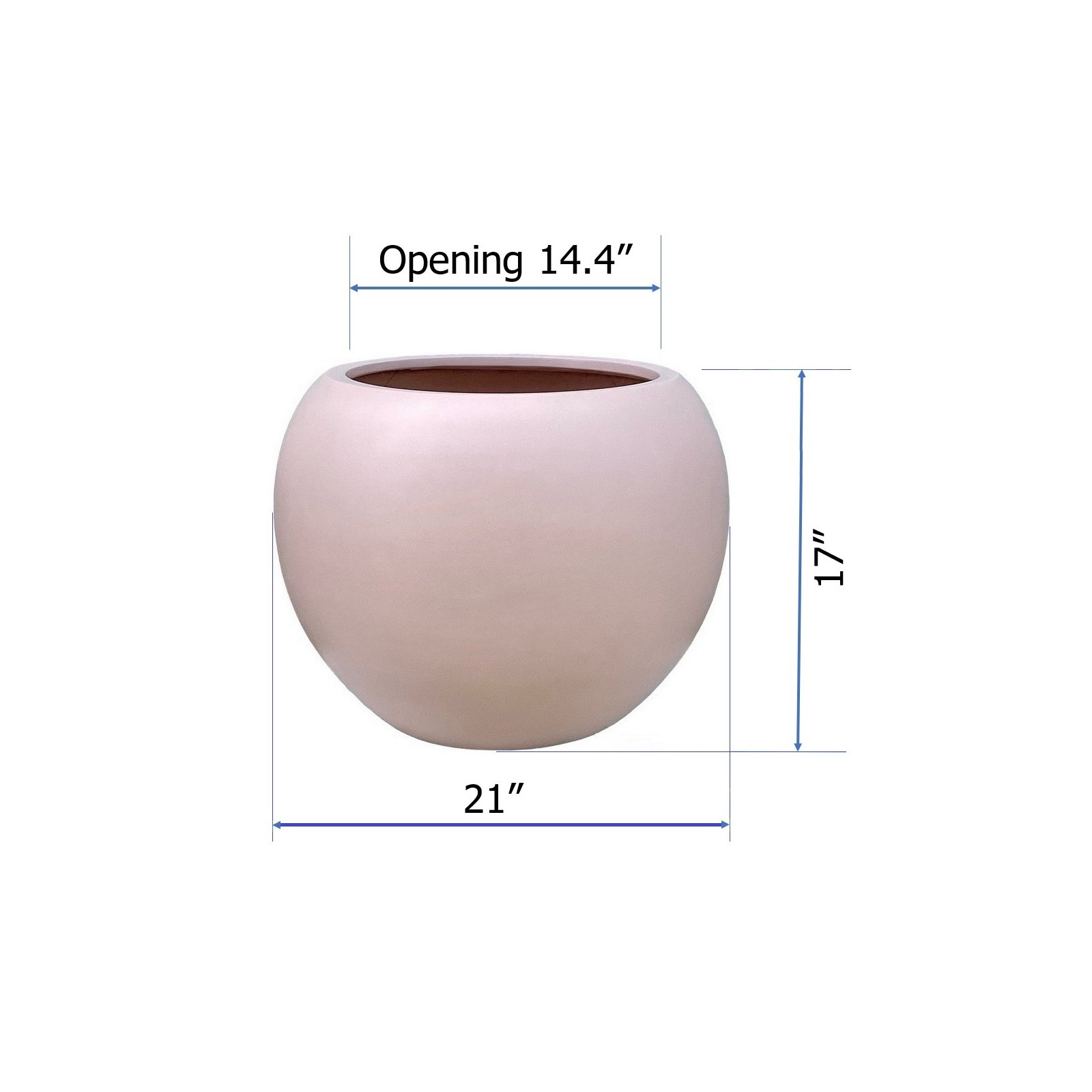 Dorlis Fiberstone Pot Planter, 17" H x 21" W x 21" D, Terracotta Pink