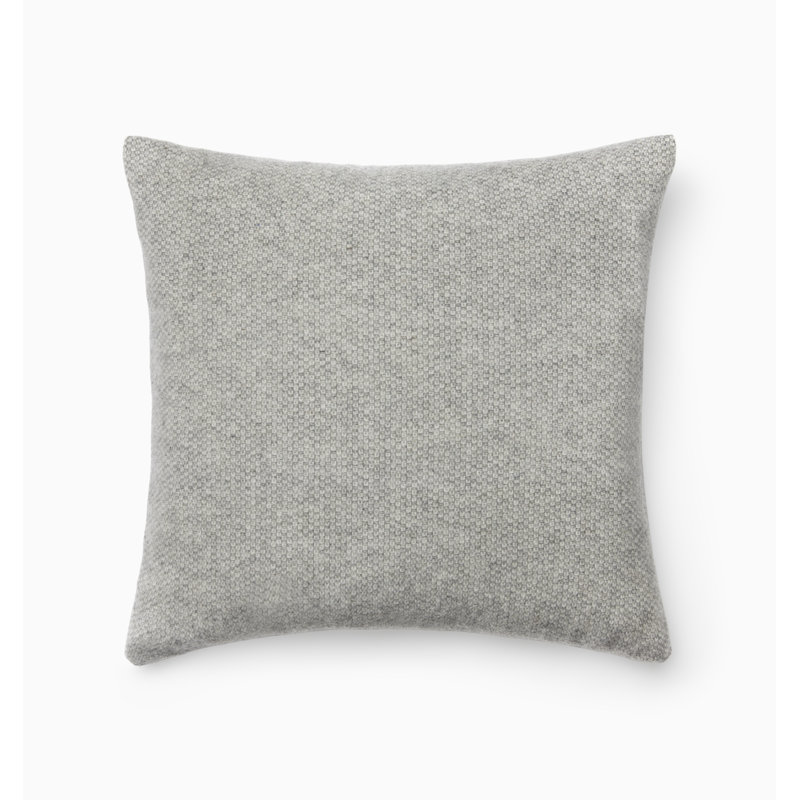 Cervino Wool Square Pillow Cover & Insert, Gray