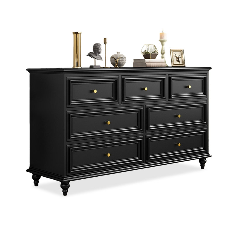 Black Solid + Manufactured Wood Accent Cabinet, 31.5" H x 62.99" W x 13.78" D