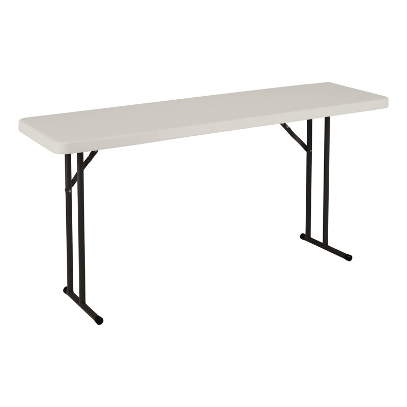 Rectangular Blow-Molded Plastic Folding Training Seminar Table, 29" H x 18" D x 60" L, Gray