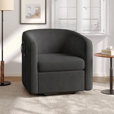  Fauteuil inclinable électrique en forme de tonneau, fauteuil inclinable électrique avec repose-pieds extensible, fauteuil inclinable rembourré en chenille avec poche de rangement latérale