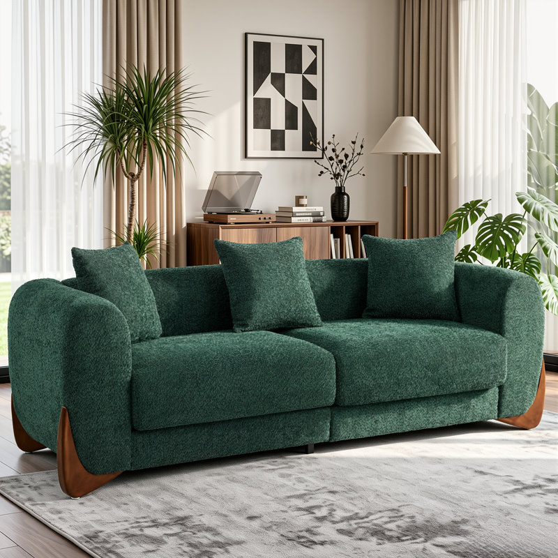 Canapé 85,5 po Chenille, Vert