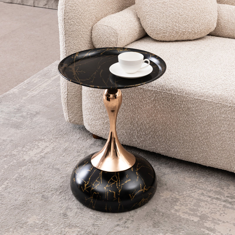 Table d'appoint ronde Mermaid Tail, Noir
