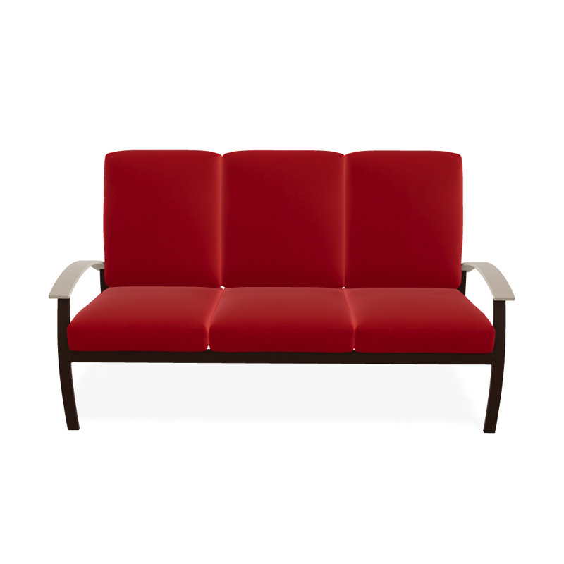 Canapé de patio 3 places avec coussins Askar, Kona texturé, Rouge 1A