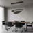 39.4Inch Modern Linear Chandelier Kitchen Island Pendant Warm White LED Switch Dimmable