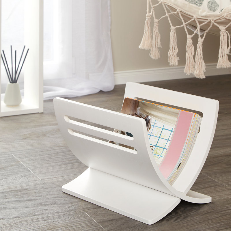 Portwood Wood Free Standing Magazine Rack, White