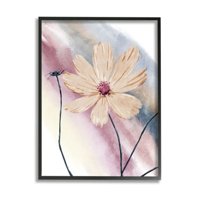 Arc-en-ciel doux à motif floral beige de Onrei-impression d’art graphique