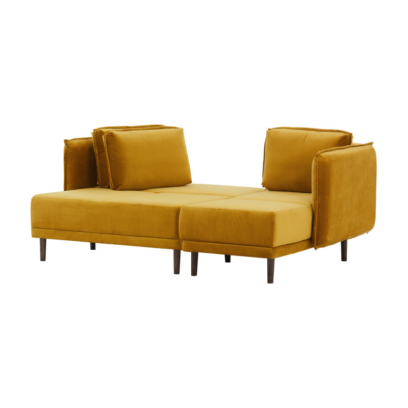Hollenbeck 4 Seater Sofa Bed, Mustard Yellow