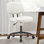 Chaise de travail en similicuir, chaise de bureau compacte sans accoudoirs, chaise de dessinateur ergonomique rembourrée et pivotante